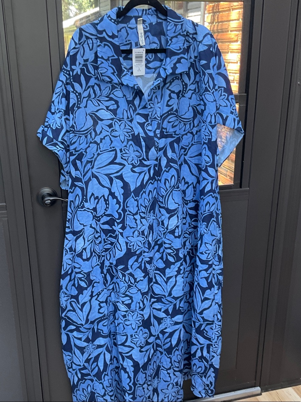 Torrid Belle Isle Blue Floral Collared Maxi Dress NWT